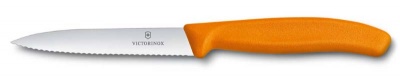 GR171113969 Victorinox SwissClassic. Нож для овощей VICTORINOX SwissClassic, лезвие 10 см с волнистой заточкой, оранжевый