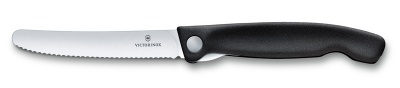 GR2109197 Victorinox. Нож для овощей VICTORINOX SwissClassic, складной, лезвие 11 см с волнистой кромкой, чёрный