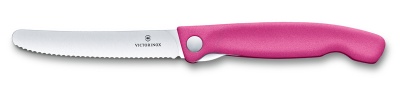 GR21091912 Victorinox. Нож для овощей VICTORINOX SwissClassic, складной, лезвие 11 см с волнистой кромкой, розовый