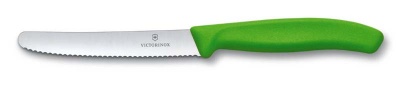 GR171113983 Victorinox SwissClassic. Нож столовый VICTORINOX SwissClassic, лезвие 11 см с волнистой заточкой, зелёный