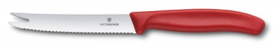 VX20051223 Victorinox SwissClassic. Нож для сыра и колбасы VICTORINOX SwissClassic, лезвие 11 см с волнистой заточкой, красный