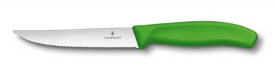 GR171113979 Victorinox SwissClassic. Нож для стейка и пиццы VICTORINOX SwissClassic "Gourmet", 12 см, с волнистой заточкой, зелёный