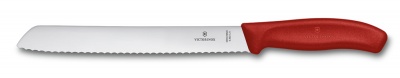 GR2109193 Victorinox. Нож для хлеба VICTORINOX SwissClassic, лезвие 21 см с волнистой заточкой, красный, в блистере