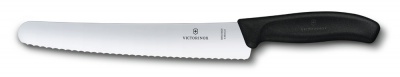 VX20051231 Victorinox SwissClassic. Нож для хлеба и выпечки VICTORINOX SwissClassic, лезвие 22 см с волнистой заточкой, чёрный