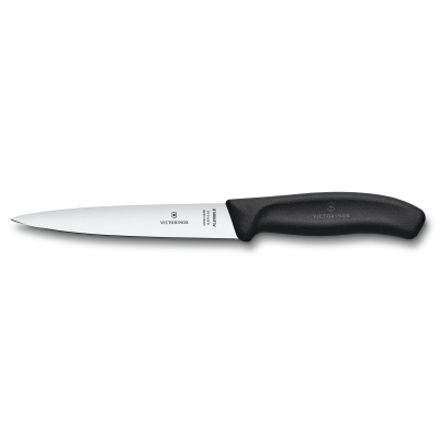 GR210919141 Victorinox. Нож филейный VICTORINOX SwissClassic с гибким прямым лезвием 16 см, чёрный