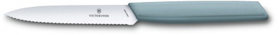 GR21091965 Victorinox Swiss Modern. Нож для овощей и фруктов VICTORINOX Swiss Modern, лезвие 10 см с волнистой кромкой, серо-голубой