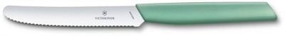 GR21091952 Victorinox Swiss Modern. Нож столовый VICTORINOX Swiss Modern, волнистое лезвие 11 см с закруглённым кончиком, мятно-зелёный