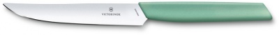 GR21091975 Victorinox Swiss Modern. Нож для стейка VICTORINOX Swiss Modern, лезвие 12 см с прямой кромкой, мятно-зелёный