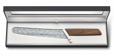 GR21091919 Victorinox. Нож для хлеба VICTORINOX Damast LE 2021, лезвие 22 см с волнистой заточкой, коричневый