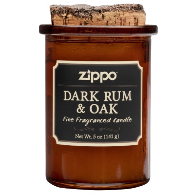 GR220119421 Zippo. Ароматизированная свеча ZIPPO Dark Rum & Oak, воск/хлопок/кора древесины/стекло, 70x100 мм