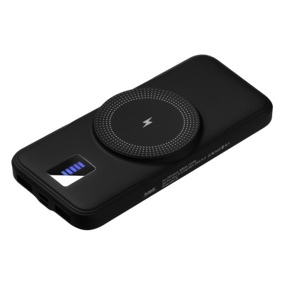 PB240904172 Portobello Ultra Magnetic. Внешний аккумулятор с подсветкой и беспроводной зарядкой Ultra Wireless Magnetic 10000 mAh, черный