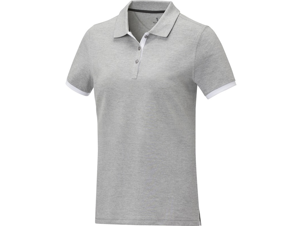 OA2408282902 Elevate. Morgan Двухцветное женское поло с коротким рукавом, серый яркий