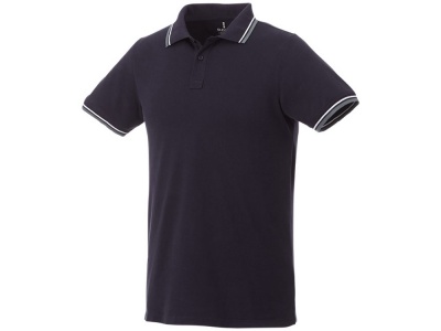 OA2003026286 Elevate. Мужская футболка поло Fairfield с коротким рукавом с проклейкой, темно-синий/серый меланж/белый
