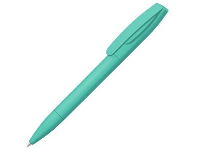 OA2102093929 Uma. Шариковая ручка Coral Gum  с прорезиненным soft-touch корпусом и клипом., бирюзовый