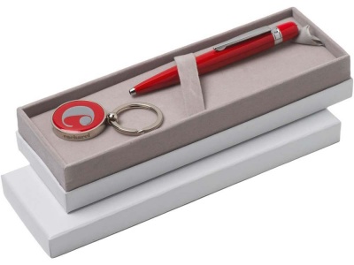 OA1701401098 Cacharel. Набор Cacharel: шариковая ручка, брелок с флеш-картой USB 2. на 4 Гб, красный/серебристый