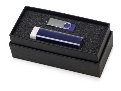 OA2003023772 Подарочный набор Flashbank с флешкой и зарядным устройством, синий