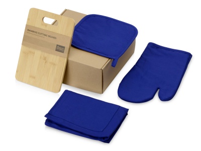 OA2102096726 Подарочный набор с разделочной доской, фартуком, прихваткой, синий