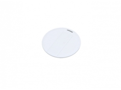 OA2102093178 USB-флешка на 8 Гб в виде пластиковой карточки круглой формы, белый