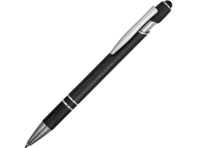 OA2003022269 Ручка металлическая soft-touch шариковая со стилусом Sway, черный/серебристый