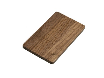 OA210209605 Флешка в виде деревянной карточки с выдвижным механизмом, 8 Гб, коричневый