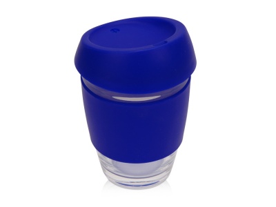 OA2102091367 Waterline. Стеклянный стакан Monday с силиконовой крышкой и манжетой, 350мл, синий