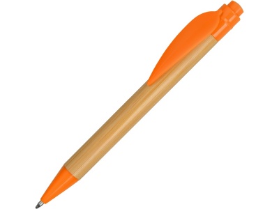 OA4B-100 Ручка шариковая Листок, бамбук/оранжевый