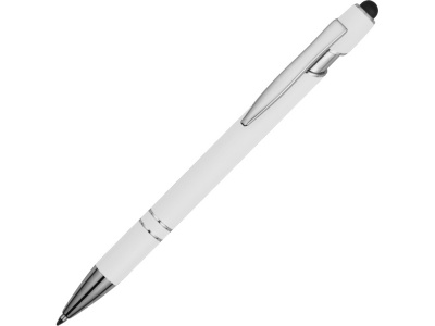 OA2003022273 Ручка металлическая soft-touch шариковая со стилусом Sway, белый/серебристый