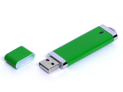 OA2102093096 USB-флешка промо на 128 Гб прямоугольной классической формы, зеленый