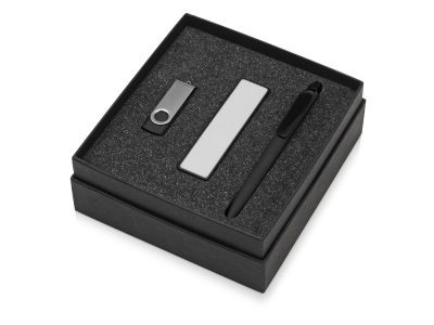 OA2003023873 Подарочный набор Space Pro с флешкой, ручкой и зарядным устройством, черный