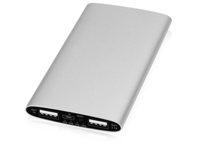 OA1701402040 Портативное зарядное устройство Мун с 2-мя USB-портами, 4400 mAh, серебристый