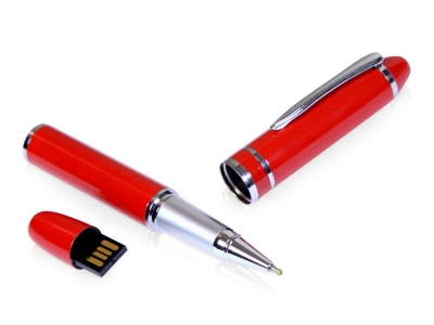 OA2102093607 USB-флешка на 32 Гб в виде ручки с мини чипом, красный