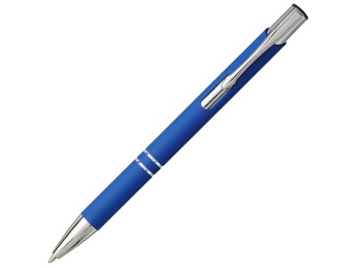 OA2102091465 Шариковая кнопочная ручка Moneta с матовым антискользящим покрытием, ярко-синий