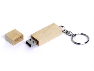 OA2102093154 USB-флешка на 4 Гб прямоугольная форма, колпачек с магнитом, натуральный