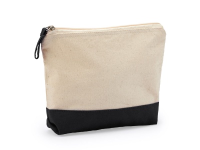 OA24082818415 Косметичка DOEL из хлопка плотностью 280 г/м2, бежевый/черный