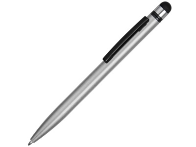 OA2003021953 Ручка-стилус металлическая шариковая Poke, серебристый/черный