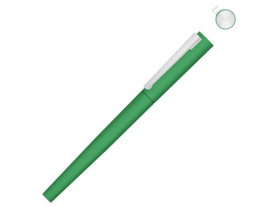 OA2102095856 Uma. Ручка металлическая роллер Brush R GUM soft-touch с зеркальной гравировкой, зеленый