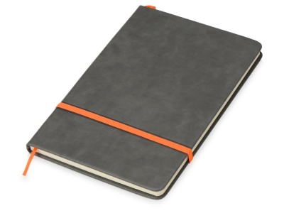 OA2003024118 Блокнот Color линованный А5 в твердой обложке с резинкой, серый/оранжевый