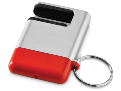 OA15094837 Подставка-брелок для мобильного телефона GoGo, серебристый/красный