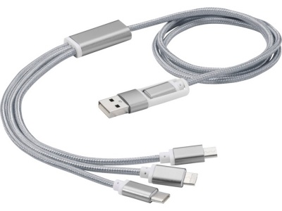OA2102096026 Универсальный зарядный кабель 3-в-1 с двойным входом, серебристый