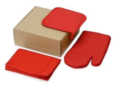 OA2102096721 Подарочный набор с фартуком, прихваткой, красный