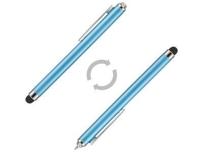 OA75B-LBL7 Ручка шариковая Nilsia со стилусом, голубой, черные черный чернила