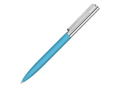 OA2102095833 Uma. Ручка металлическая шариковая Bright GUM soft-touch с зеркальной гравировкой, голубой