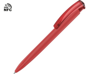 OA2102095904 Uma. Ручка пластиковая шариковая трехгранная Trinity K transparent Gum soft-touch с чипом передачи информации NFC, красный