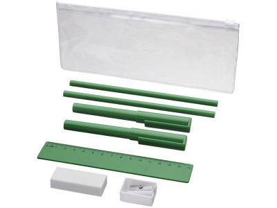 OA2003022970 Набор Mindy: ручки шариковые, карандаши, линейка, точилка, ластик, зеленый