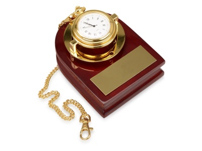 OA37W-RED2 Часы Магистр с цепочкой на деревянной подставке, золотистый/красное дерево