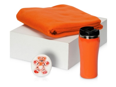 OA2102096706 Подарочный набор Мери Да Винчи с термокружкой, мылом, пледом, оранжевый