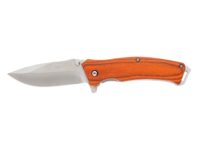 OA24082817779 STINGER. Нож складной Stinger, 110 мм, (серебристый), материал рукояти: дерево/сталь (коричневый)
