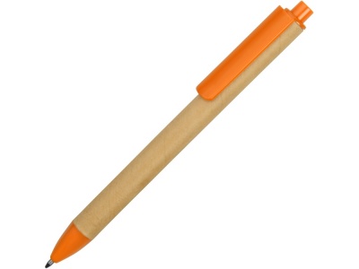 OA2003021580 Ручка картонная пластиковая шариковая Эко 2.0, бежевый/оранжевый