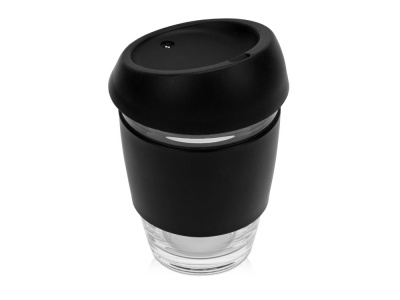 OA2102091369 Waterline. Стеклянный стакан Monday с силиконовой крышкой и манжетой, 350мл, черный
