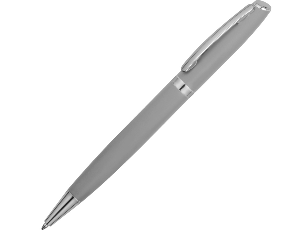 OA240828455 Ручка металлическая шариковая Flow soft-touch, светло-серый/серебристый